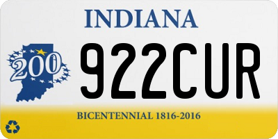 IN license plate 922CUR
