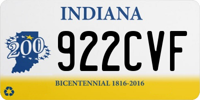 IN license plate 922CVF
