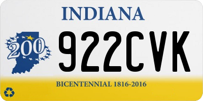 IN license plate 922CVK