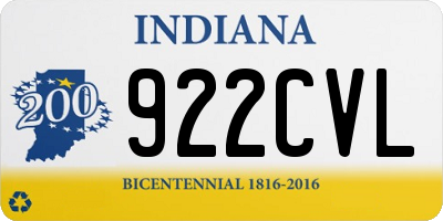 IN license plate 922CVL