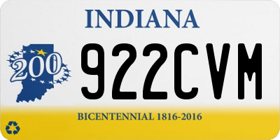 IN license plate 922CVM