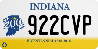 IN license plate 922CVP