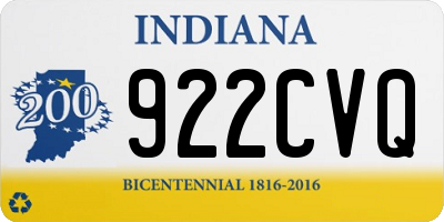 IN license plate 922CVQ