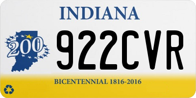 IN license plate 922CVR