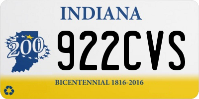 IN license plate 922CVS
