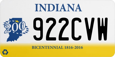 IN license plate 922CVW
