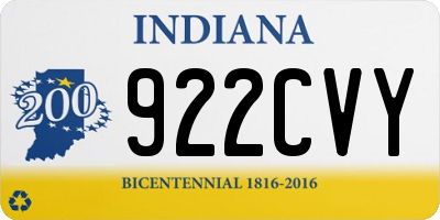 IN license plate 922CVY