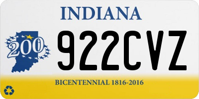 IN license plate 922CVZ
