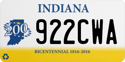 IN license plate 922CWA