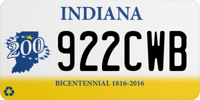 IN license plate 922CWB