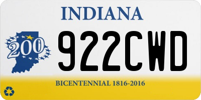 IN license plate 922CWD