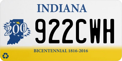 IN license plate 922CWH