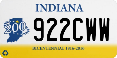 IN license plate 922CWW