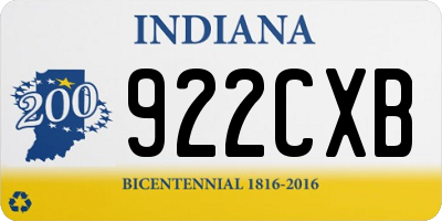 IN license plate 922CXB