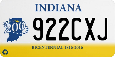 IN license plate 922CXJ
