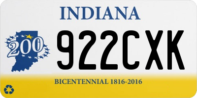 IN license plate 922CXK