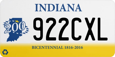 IN license plate 922CXL