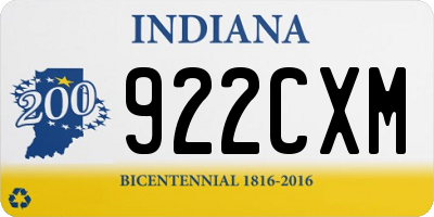 IN license plate 922CXM
