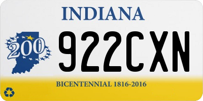 IN license plate 922CXN