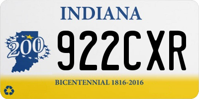 IN license plate 922CXR