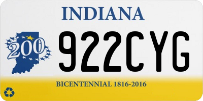 IN license plate 922CYG