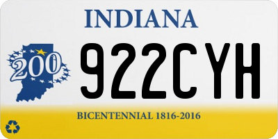 IN license plate 922CYH