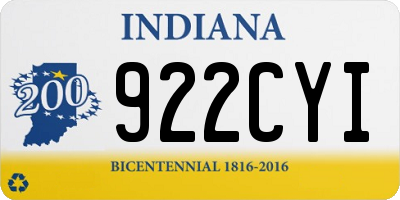 IN license plate 922CYI