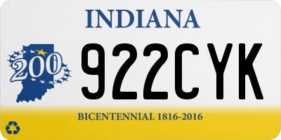 IN license plate 922CYK