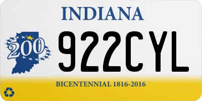 IN license plate 922CYL