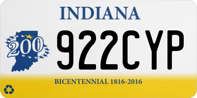 IN license plate 922CYP
