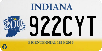 IN license plate 922CYT