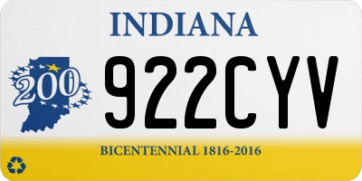 IN license plate 922CYV