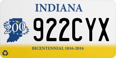 IN license plate 922CYX
