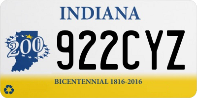 IN license plate 922CYZ