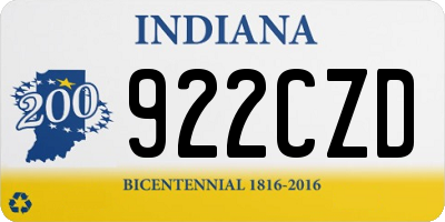 IN license plate 922CZD