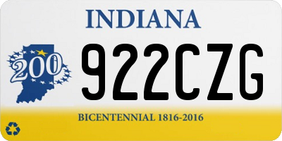 IN license plate 922CZG