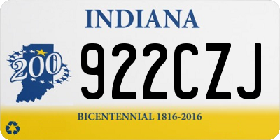 IN license plate 922CZJ