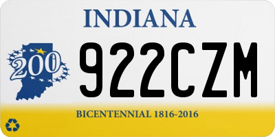 IN license plate 922CZM