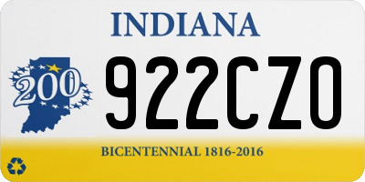 IN license plate 922CZO