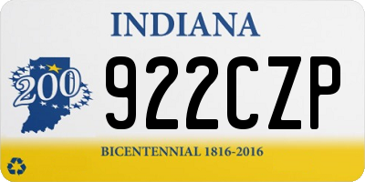 IN license plate 922CZP
