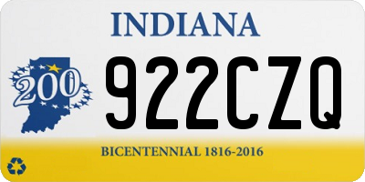 IN license plate 922CZQ