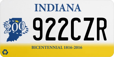 IN license plate 922CZR