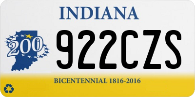 IN license plate 922CZS