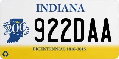 IN license plate 922DAA