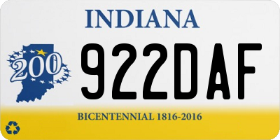 IN license plate 922DAF