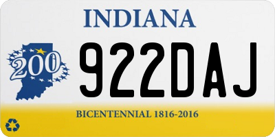 IN license plate 922DAJ