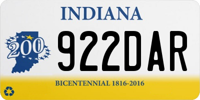 IN license plate 922DAR