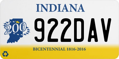 IN license plate 922DAV