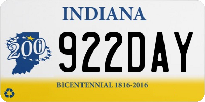 IN license plate 922DAY