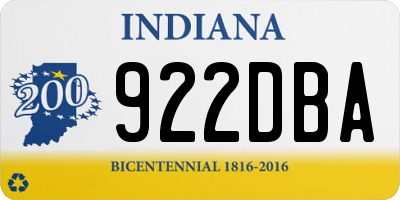 IN license plate 922DBA